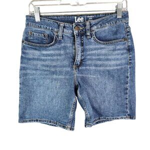 Women's Lee Blue Denim Shorts Medium Wash 7" Inseam Size 8